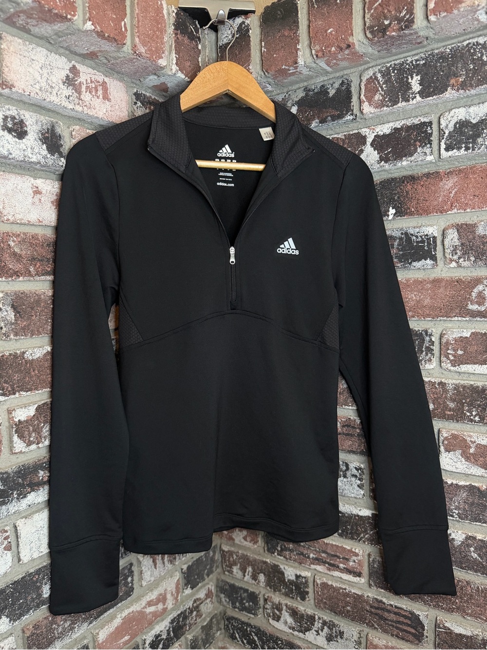 Adidas Women’s Quarter Zip Running Track Jacket Black- Medium